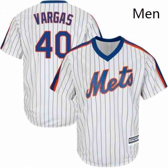 Mens Majestic New York Mets 40 Jason Vargas Replica White Alternate Cool Base MLB Jersey